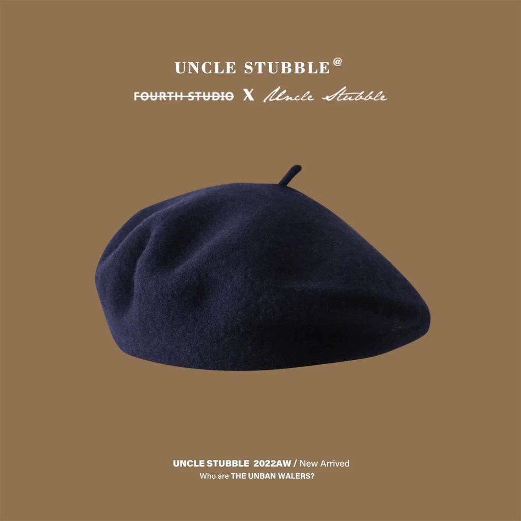 Женский ретро шерстяной берет: Универсальная фетровая шляпа на осень и зиму однотонной расцветки, в корейском стиле художника.