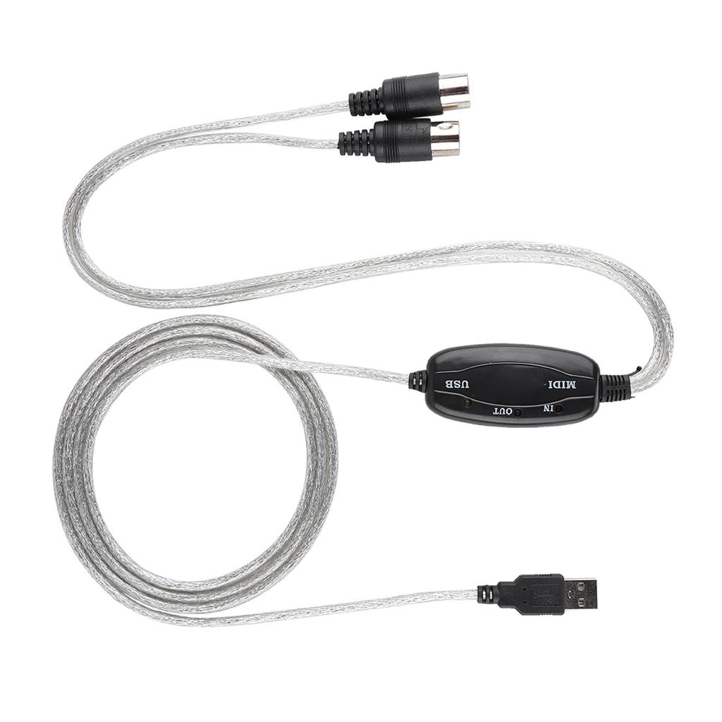 MIDI To USB Cable Converter MIDI Interface Adapter Cord Keyboard Music Editing Line