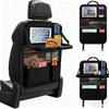 WAIZY Car Seatback Pocket with Tablet Expandable Small and Waterproof for Car Rests and Sleeping 63 X 43 Cm Holder, Table, Stain-Resistant (Black, (1