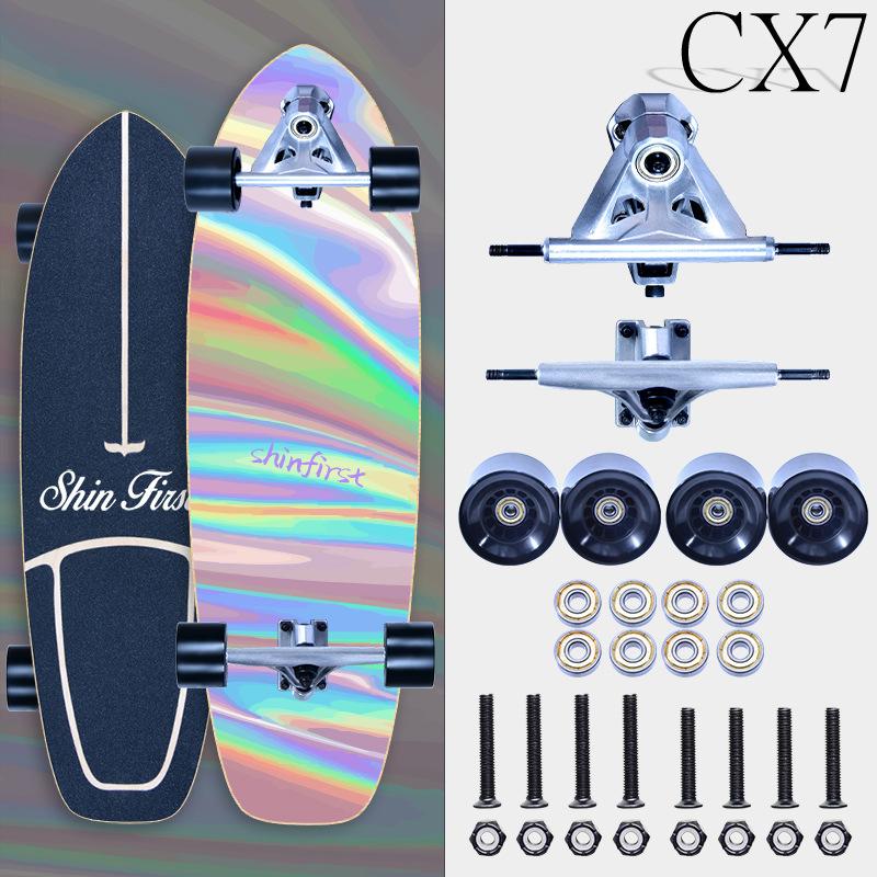 Доска для серфинга, скейтборд, лонгборд, скейтборд, мигающие колеса, скейтборд для спорта и отдыха на природе 77x22.5x12 см