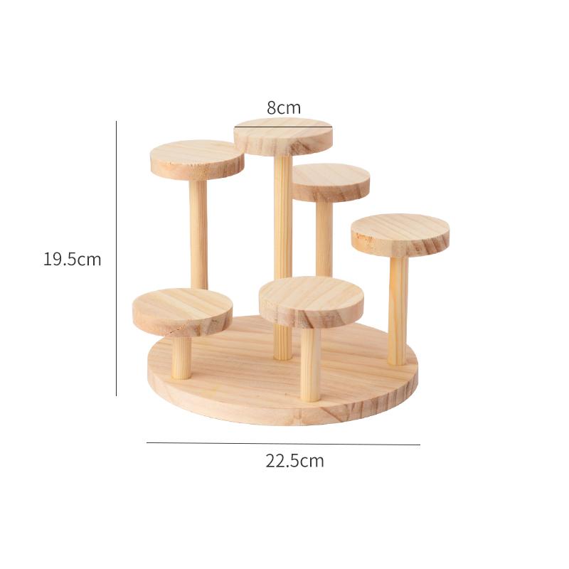 Creative Wooden Display Stand For Action Figures,Cosmetics Storage Rack Tabletop Succulent Plant Display Stand Perfume Holder