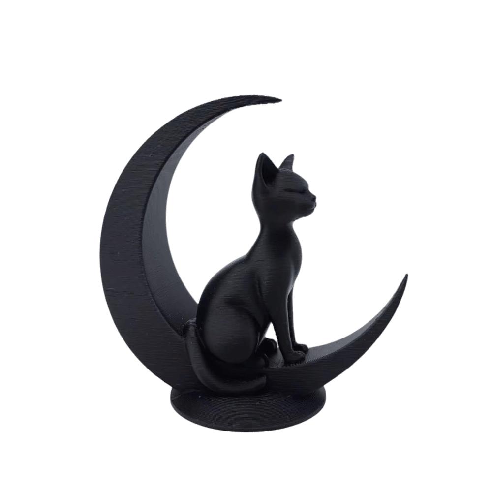 3D Printed Cat Sculpture Minimalist Style Desktop Decoration Dark Style Cat Statue Party