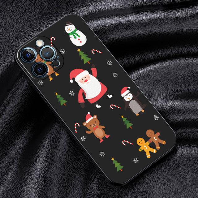 Чехол для Apple iPhone 14 13 11 12 Pro 7 XR X XS Max 8 Plus 6 6S SE 2022 13Pro черный мягкий телефон Funda милый мультяшный кукольный рождественский