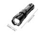 Portable Rechargeable Long-Range LED Flashlight – Outdoor, Multi-Function, Zoomable, Strong Light Focus.
