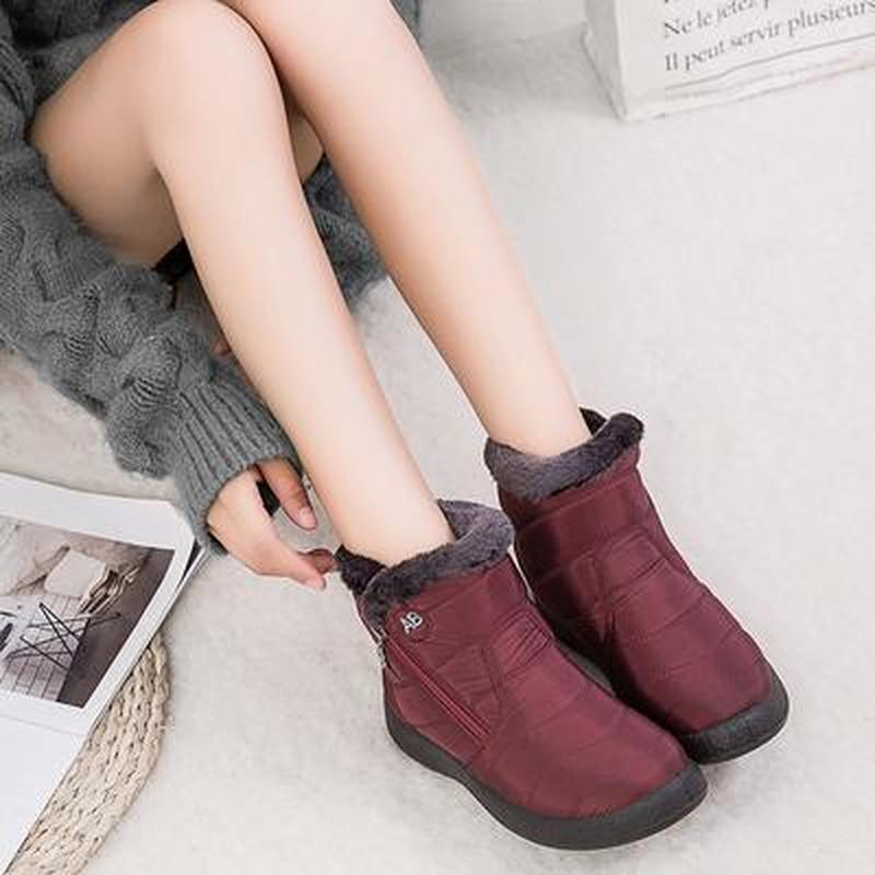 35-43 Women's Warm and Waterproof Cotton Shoes Nylon Snow Boots Winter Ankle Boots Non-slip Short Boots