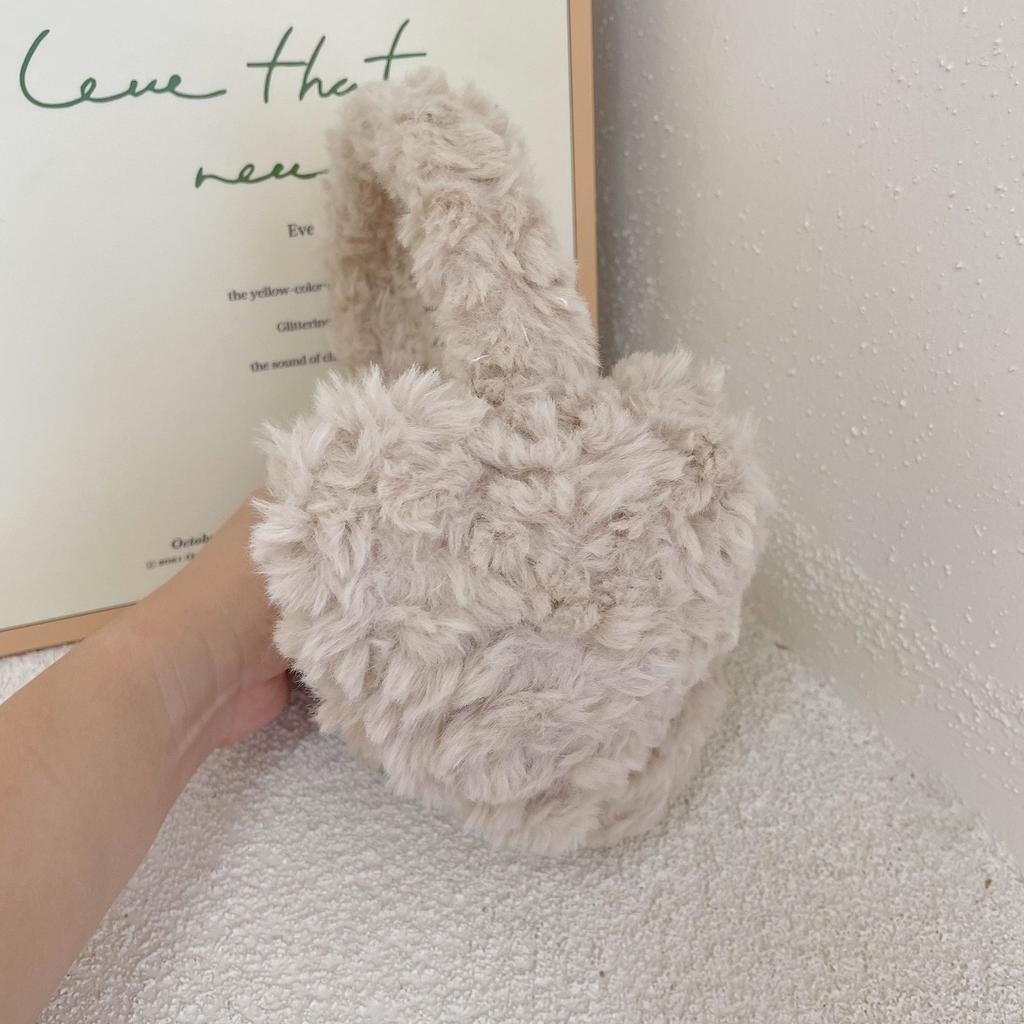 Милые мягкие плюшевые наушники-теплоизоляторы для зимних ушей, женские твердые наушники в форме сердца, защита от холода, наружные наушники-вкладыши