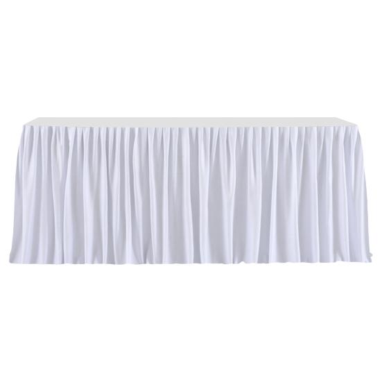 6FT Table Skirt for Rectangle Tables Wrinkle Resistant Pleated Tablecloth Reusable Ruffle Table Cloth for Christmas Baby Shower Wedding