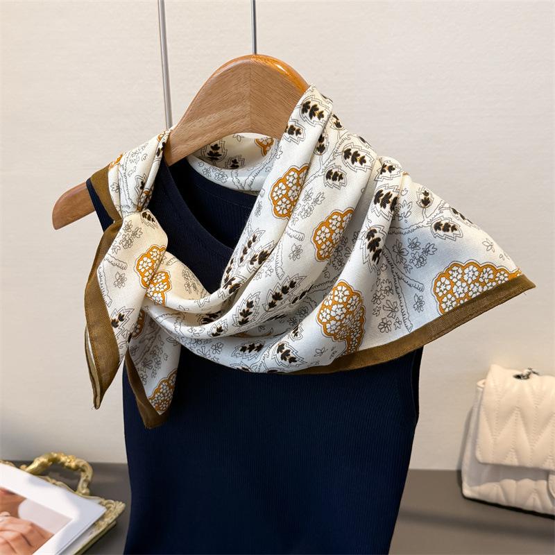 Cashew Print Hairbands Scarf Women Elagant Cotton Linen Feeling Bandana Neck Kerchief Head Bands Foulard Female Scarfs