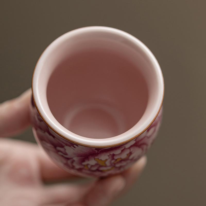 2 шт./лот старинная фарфоровая чайная чашка с порошковым узором Ru Kiln, чашка для яиц, дегустационная чайная чаша, чайный набор Kung Fu, 90 мл