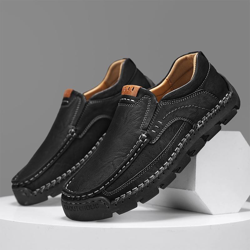 Мужская повседневная обувь Кожаные мокасины ручной работы Удобная мужская обувь Мокасины на плоской подошве Мужские кроссовки