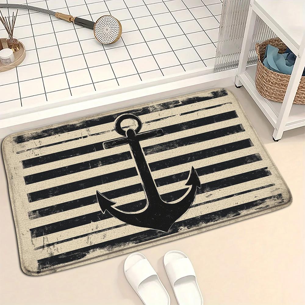 Navigation Anchor Pattern Floor Mat Suitable for Foyer Living Room Bedroom Kitchen Home Decoration Carpet Entrance Door Mat
