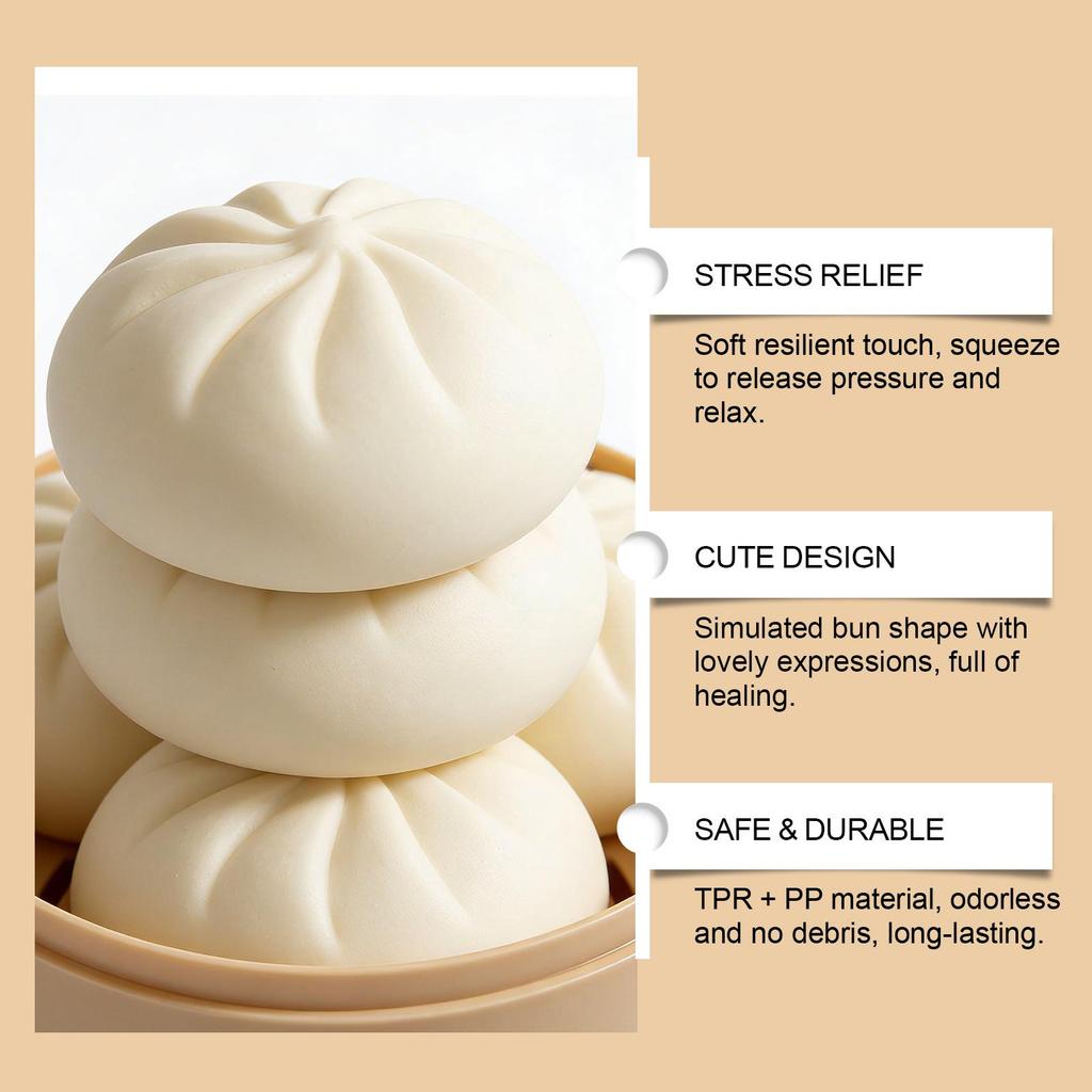 Cute Slow Rebound Baozi Stress Relief Squeeze Toy - Soft, Fun & Portable Office Ornament