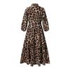 VONDA Весеннее женское вечернее платье с леопардовым принтом, элегантное свободное длинное платье с длинными рукавами и V-образным вырезом