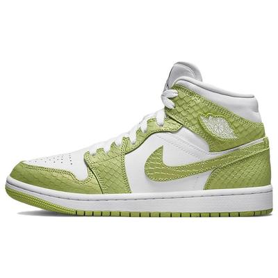 Air 1 Mid SE Green Python Женские кроссовки Белые ярко-зеленые DV2959-113