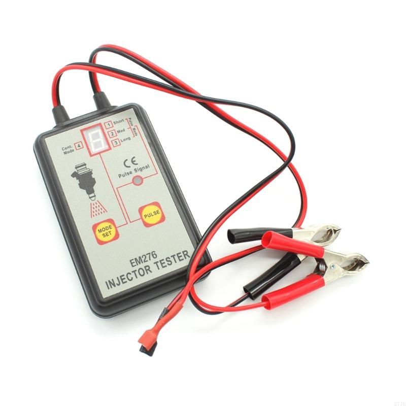 37JE EM276 Auto Injector Tester 4 Pluse Modes & Vehicle Fuels Injector FlushCleaner Adapters DIY Kit Car Cleanings Tool