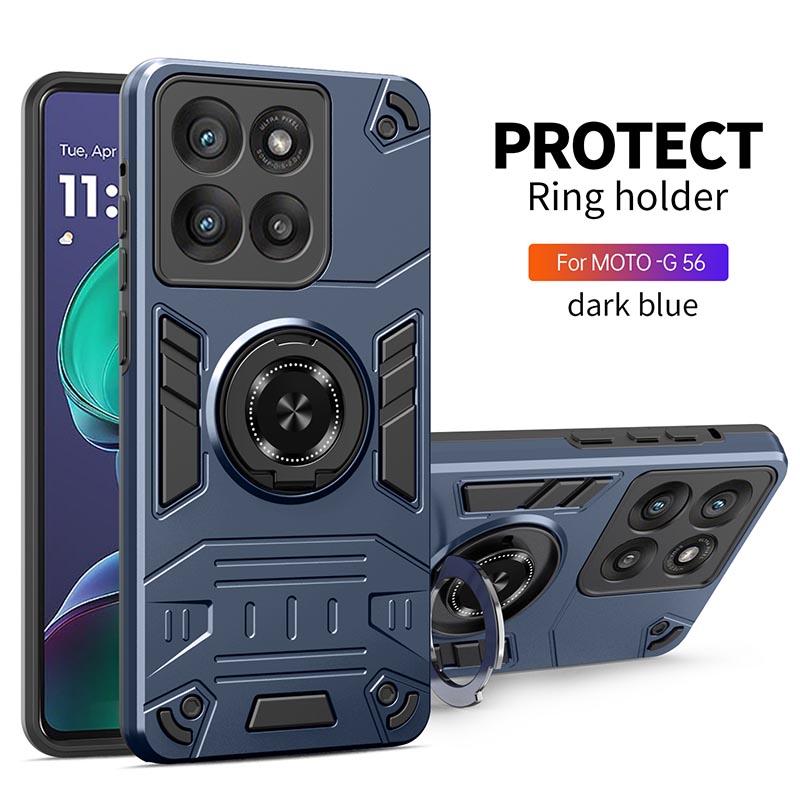 Чехол для телефона Motorola Moto G56 G86 G04 G24 G05 G04S 2024 G15 Power E14 E15, Броня 360° Вращающееся кольцо-подставка Защитная крышка