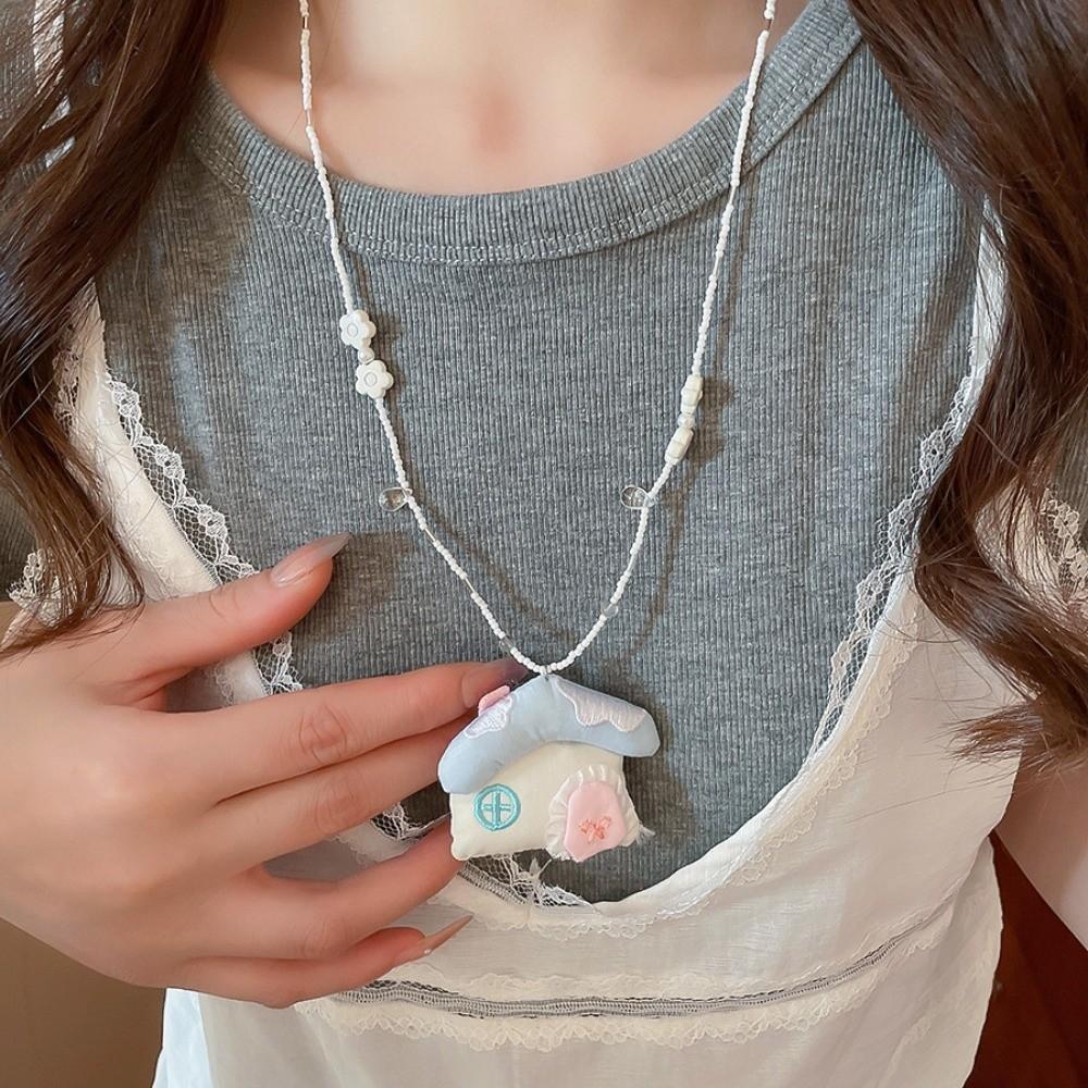 Flower Korean Beaded Necklace Jewelry Clavicle Necklace Y2K Ins Fashion Bohemian Choker Women