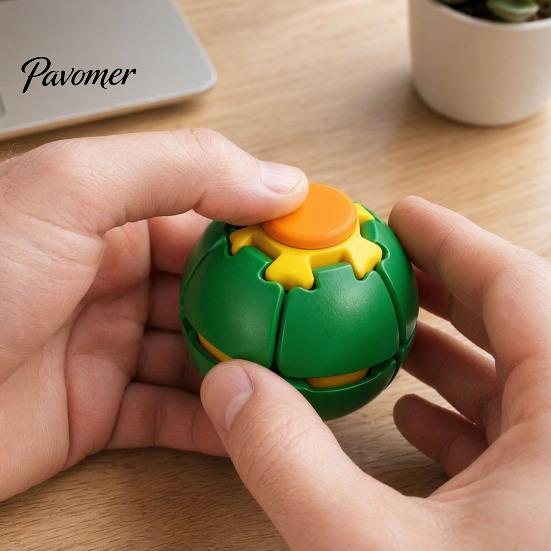 Сенсорный инструмент для снятия стресса, 3D-печатный шарик-сквиш, Игрушка-спиннер для снятия стресса и тревоги для детей и взрослых, Нажимной и вращающийся, для стола, дома, офиса
