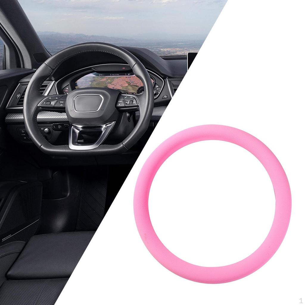 Car Silicone Steering Wheel Cover Protection All Seasons Convenient Installation 15 Inch Sleeve