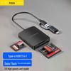 PISEN 4-in-1 USB 3.0 Card Reader for SD, TF, MS, CF - High Speed, Android Type-C Compatible