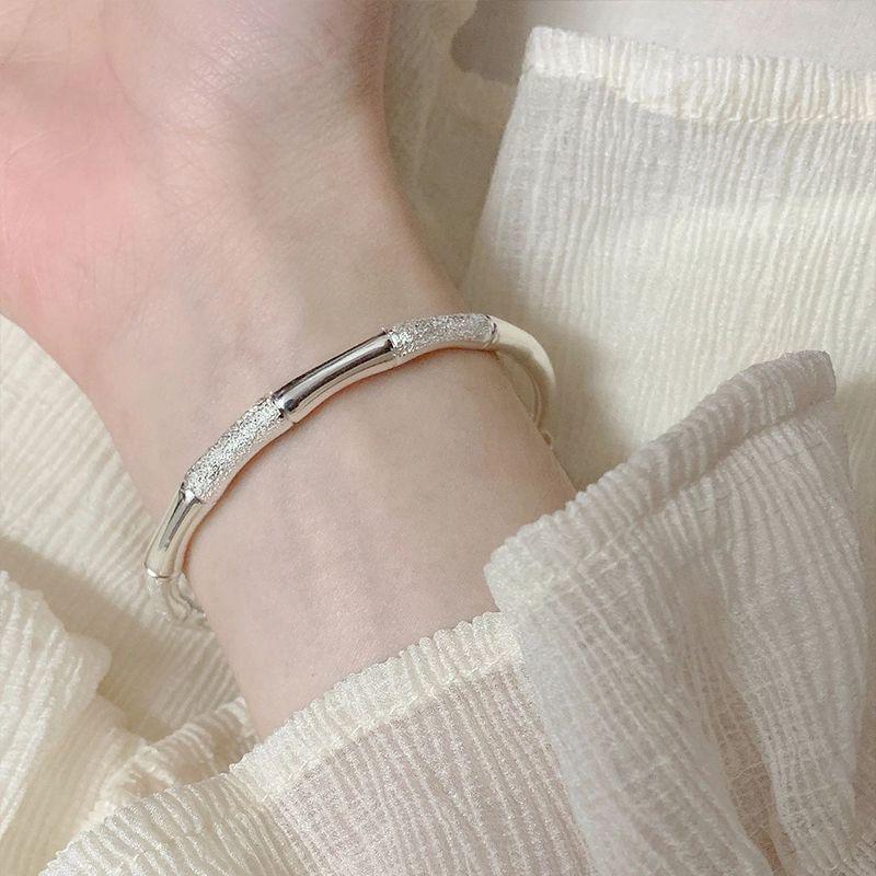 999.9 Pure Silver Bangle - Women's Sterling Silver Bracelet, Qixi Valentine's Day Gift for Wife or Girlfriend