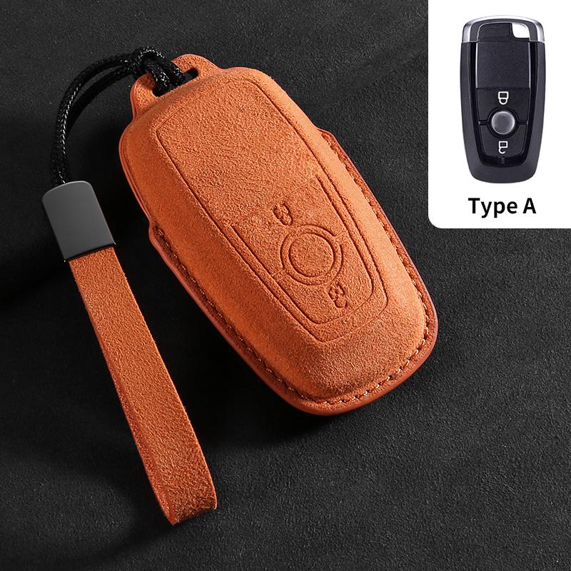 Кожаный чехол для автомобильного ключа для Ford Fusion Mustang Explorer F150 F250 F350 Ecosport Edge S-Max Ranger Lincoln Mondeo Брелок Аксессуар