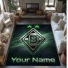 Borussia Mönchengladbach Printed Crystal Velvet Rug Non‑Slip Crystal Velvet Carpet For Sofa Bedroom Indoor Home Decoration