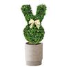 Artificial Bunny Topiary Plant 55cm Green Easter Bunny Topiary Tree Faux Bush Plants
