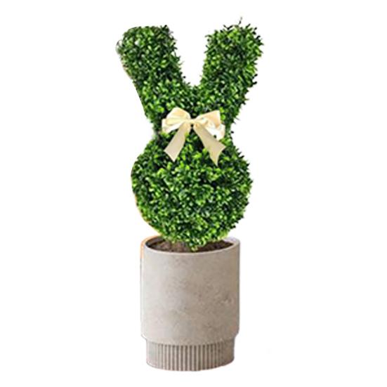 Искусственный кролик, топиарий, зеленый пасхальный кролик, топиарий, дерево, искусственная зелень, кролик с шипом для пасхального весеннего крыльца, патио, декор для дома и улицы
