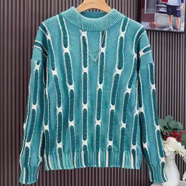 Осенний новый свободный подростковый свитер, внутренний пуловер, модный мужской свитер