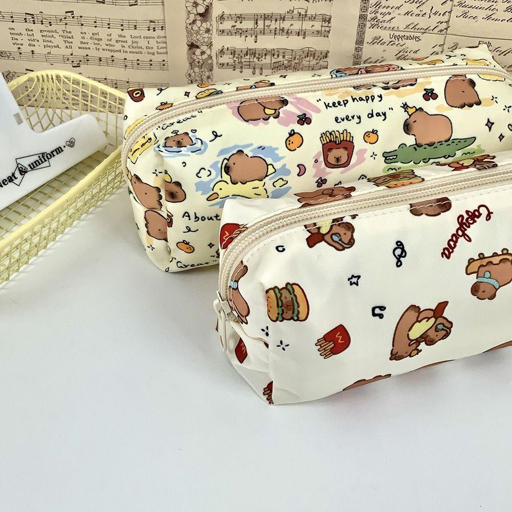 Capybara Stationery Bag Large Capacity Pencil Case Cute Pen Bag  Students