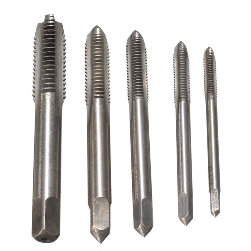 5PCS/Set M3 M4 M5 M6 M8 Machine Spiral Point Straight Fluted Screw Thread Metric Plug Hand Tap Drill