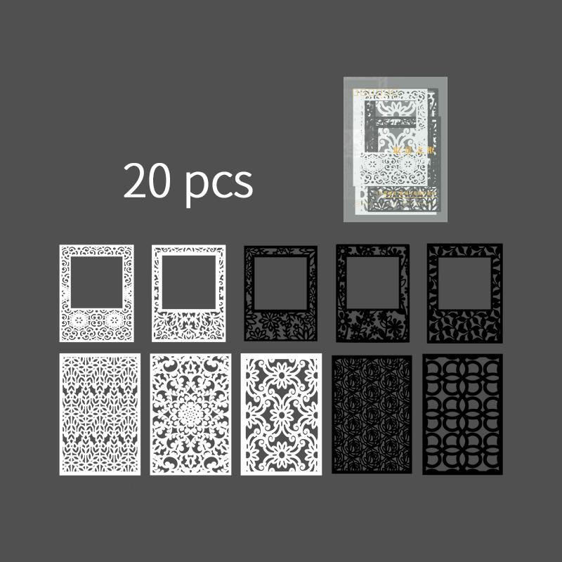 20 pcs/pack Hollow out window Style DIY Scrapbooking accessories Decorative Diary Album Junk Journal Supplies
