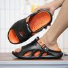 Мужские модные тапочки из ЭВА, нескользящие быстросохнущие тапочки с открытым носком для прогулок в помещении и на открытом воздухе, мужские летние пляжные тапочки