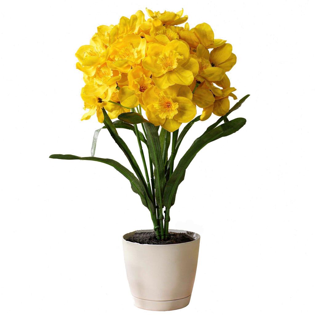 Daffodils Artificial Flower in Pot Yellow Spring Daffodils 35