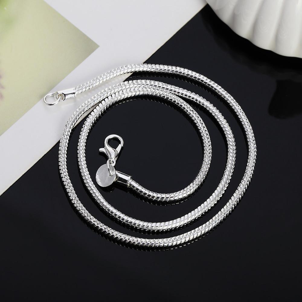 925 Sterling Silver 1-3mm Snake Chain Fashion Wedding Necklace