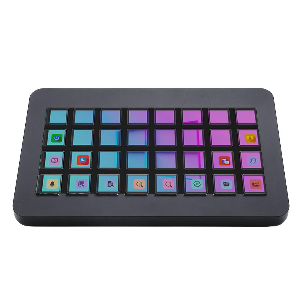 Stream Control Deck 32 ЖК-клавиши Программируемый студийный контроллер Макро-клавиатура для ПК Прямые трансляции Черный
