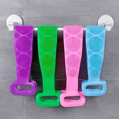 Двусторонняя силиконовая щетка для душа для спины, щетка для ванны, уход за кожей тела, растирание, отшелушивающий массаж, щетки для чистки, скрубберы