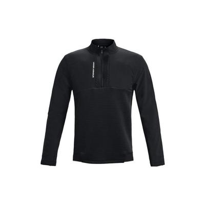 Solid Color Letter Print Half-Zip Long Sleeve Sweatshirt Men Tops Black 1373409-001