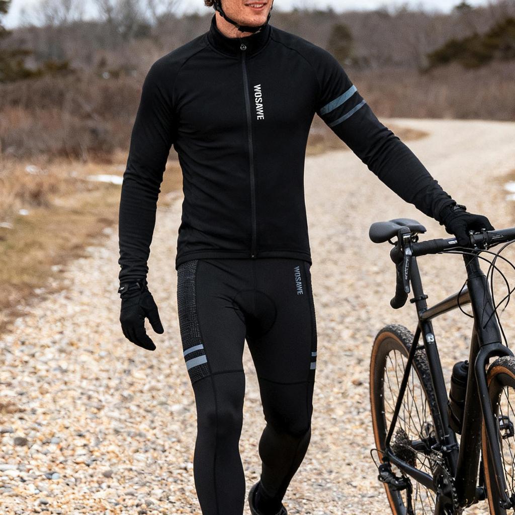 Cycling Jerseys WOSAWE Winter Thermal Fleece Warm Coat Tops