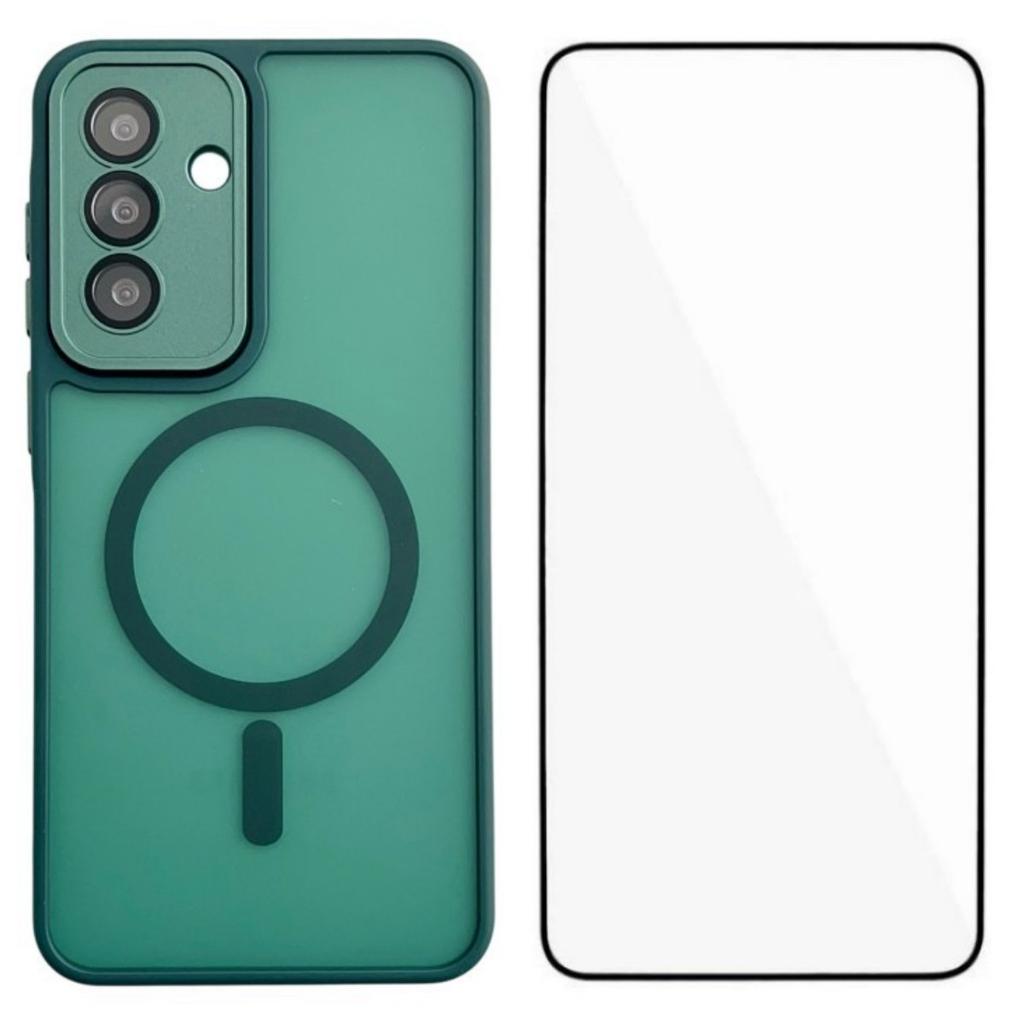 Для Samsung Galaxy A35 5G Магнитный чехол WANLONFENG Серия QB PC TPU Чехол для телефона с защитной пленкой для экрана