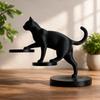 Современная 3D-печатная скульптура прыгающей кошки Геометрический Минималистичный Декор для дома Настольное украшение для гостиной Идеальный подарок для любителей кошек