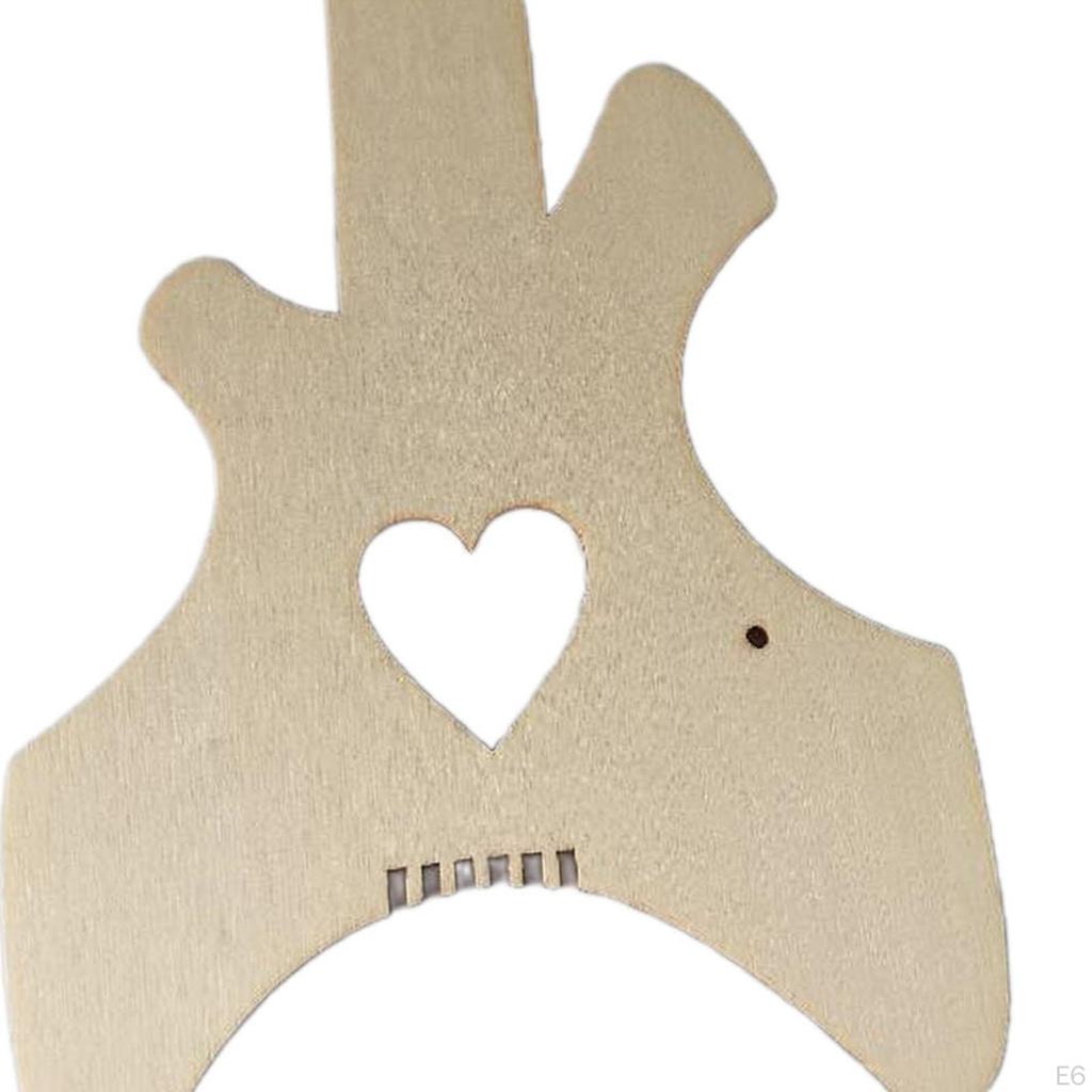 Cutout Wooden Guitar Unfinished Toy DIY Painting for Birthday Party