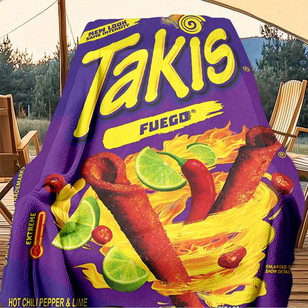 1pc Takis, Fuego, Lime Digital Printed Flannel Blanket, Super Soft Plush Fleece Bed Cover, Multipurpose Four Season Blanket for Sofa, Bed, O