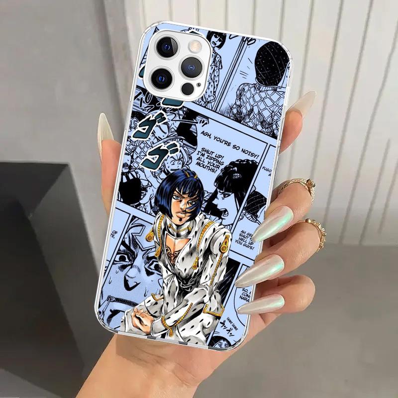 Чехол для телефона JoJo's Bizarre Adventure для iPhone 16 15 14 13 12 Mini 11 Pro Max 16E X XS XR 7 Plus 8 SE 2020 Мягкий чехол Принт S