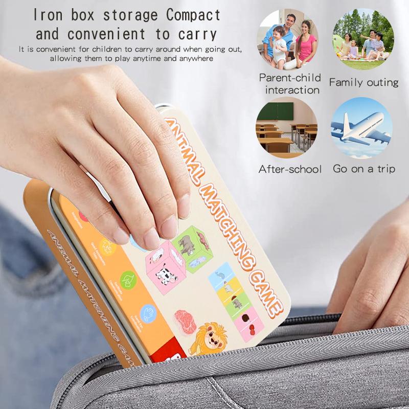 Pattern Matching Game Set - Early Puzzle Toy For Shape Recognition And Brain Development 3 Matching Set Options With Iron Box