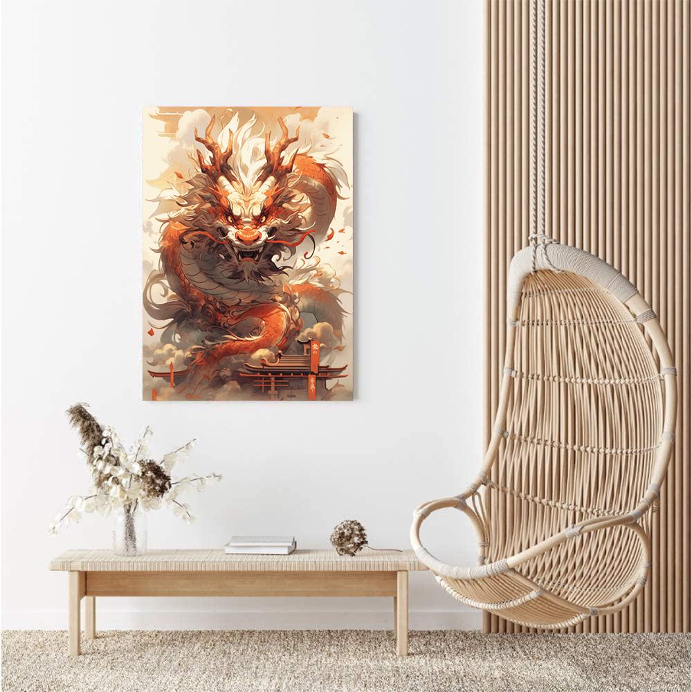 DIY Алмазная картина Властный дракон на крыше Набор для вышивки крестом Мозаика Искусство Алмазная картина Полный круг/Квадратный алмаз Украшение дома