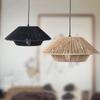 Новый потолочный плафон для лампы из плетеной бумаги, патрон E27, цилиндрический, имитация ротанга, полый, минималистичный, световой чехол, для помещений