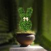 Artificial Bunny Topiary Plant 55cm Green Easter Bunny Topiary Tree Faux Bush Plants