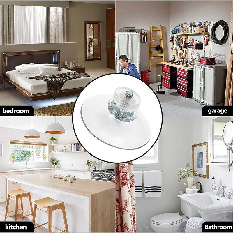 5/10Pcs Suction Cup Hooks with Screw Nut 40 Mm Clear Sucker Pads Strong Adhesive Suction Holder for Car Glass Bathroom Wall Door